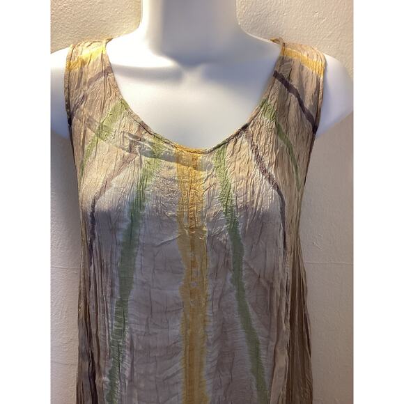 Viviana Uchitel NWT Chiffon Silk Crinkle Flowy Trapeze Sheer Midi Dress $435 2 S - Picture 3 of 6